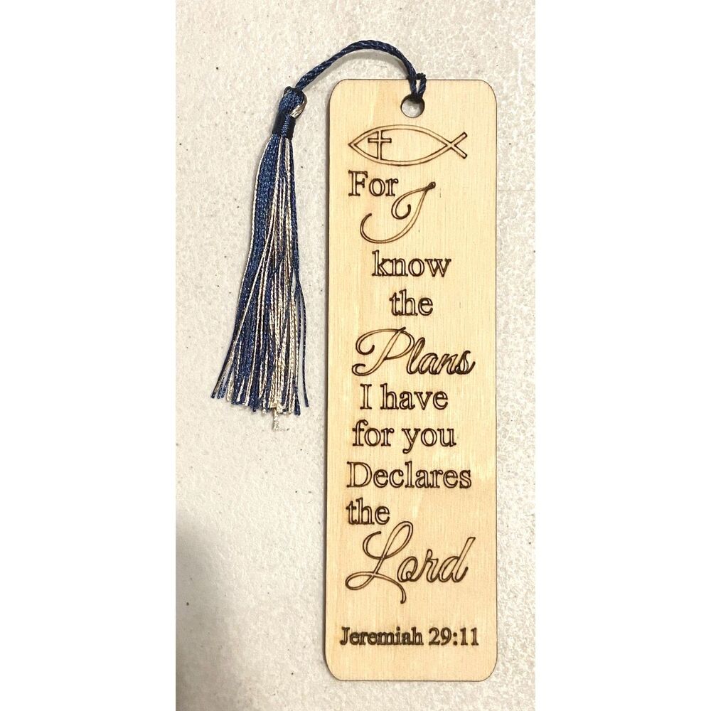6" Wood Bookmark - Jeremiah 29:11 - B003
